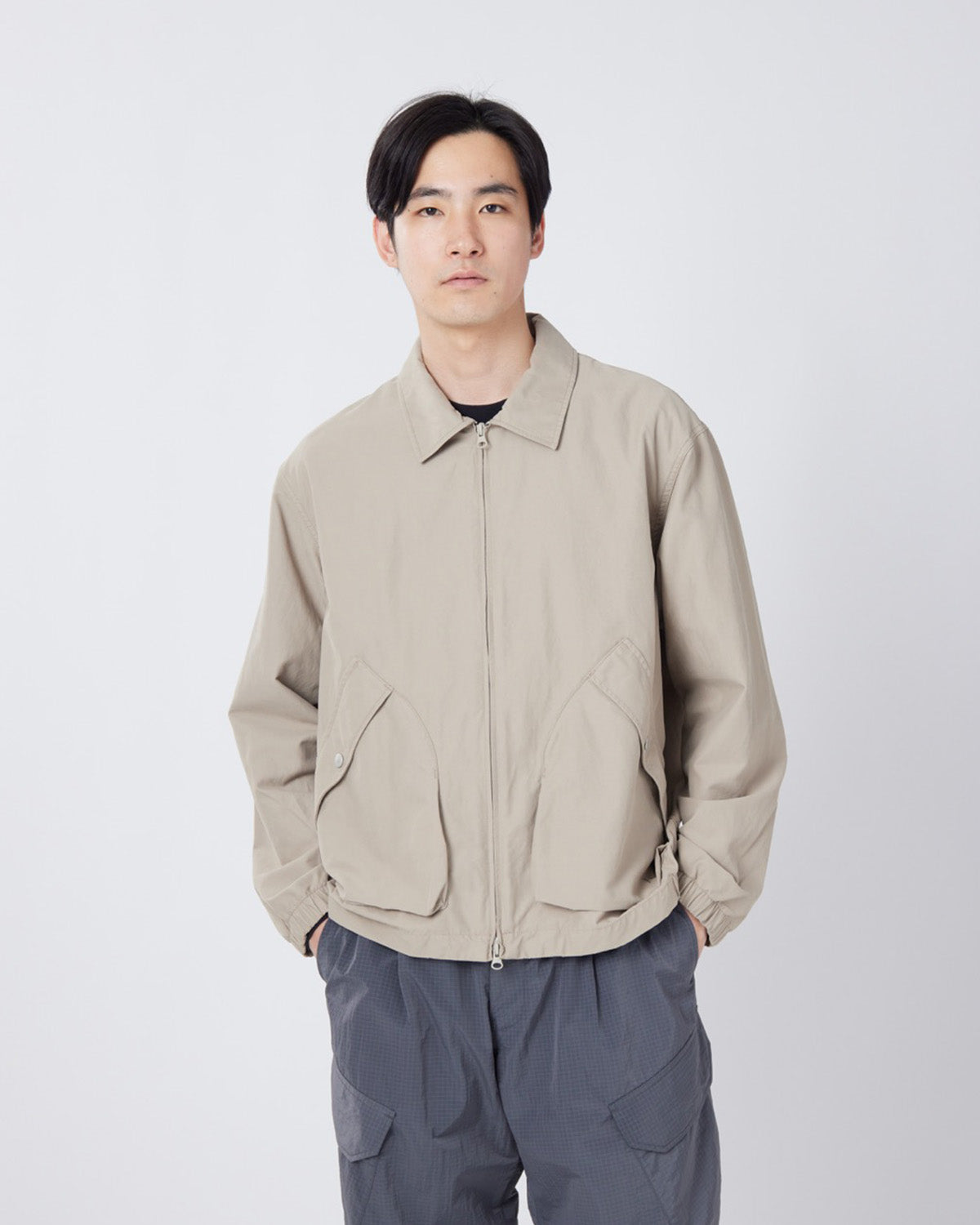 Light Dobby Cloth Harrington Jacket - Image 6