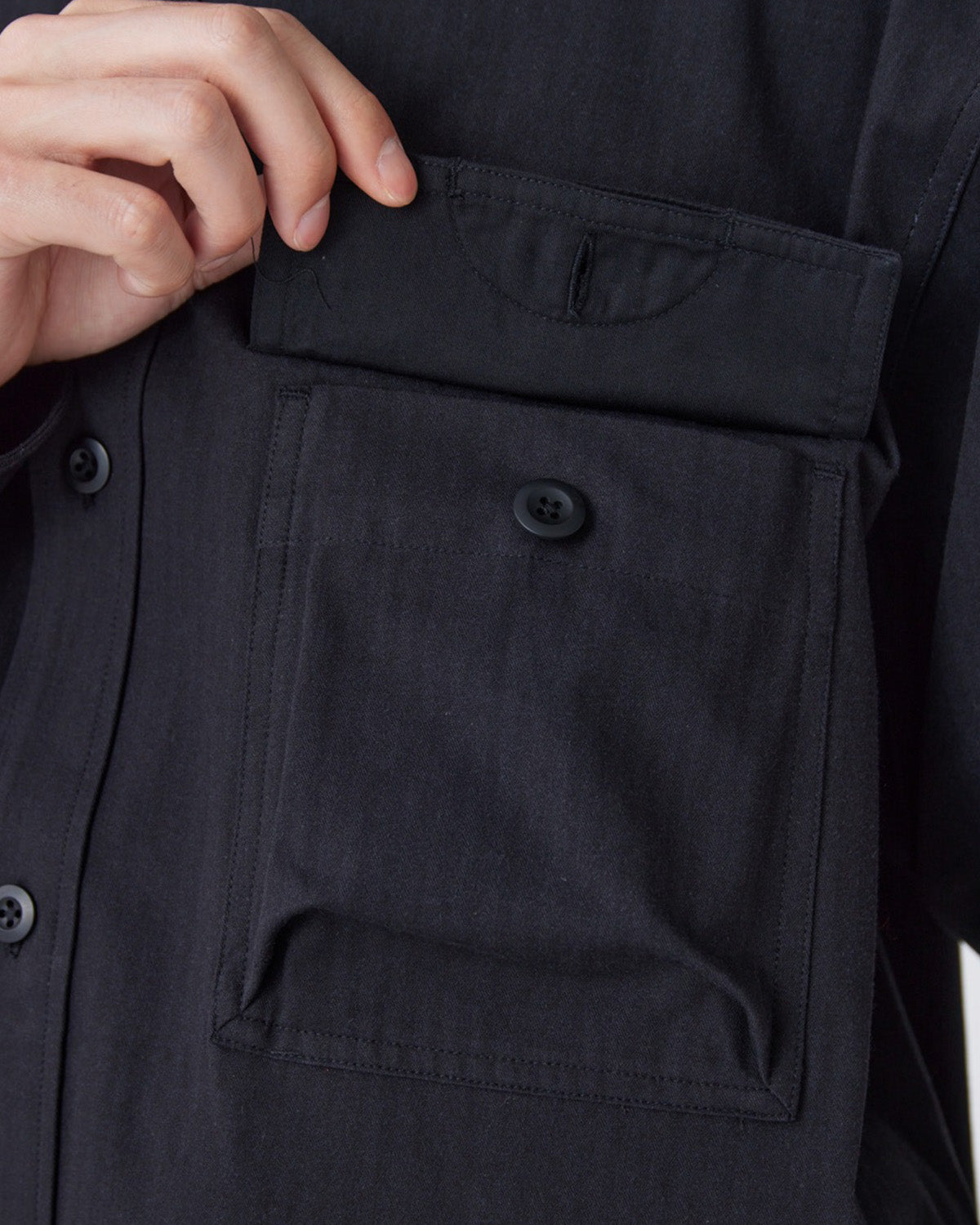 TAKIBI Herringbone Shirt Jacket - Image 12