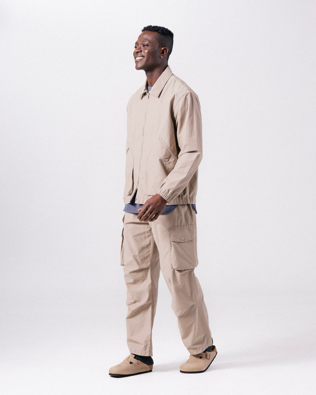 Light Dobby Cloth Harrington Jacket - Image 3
