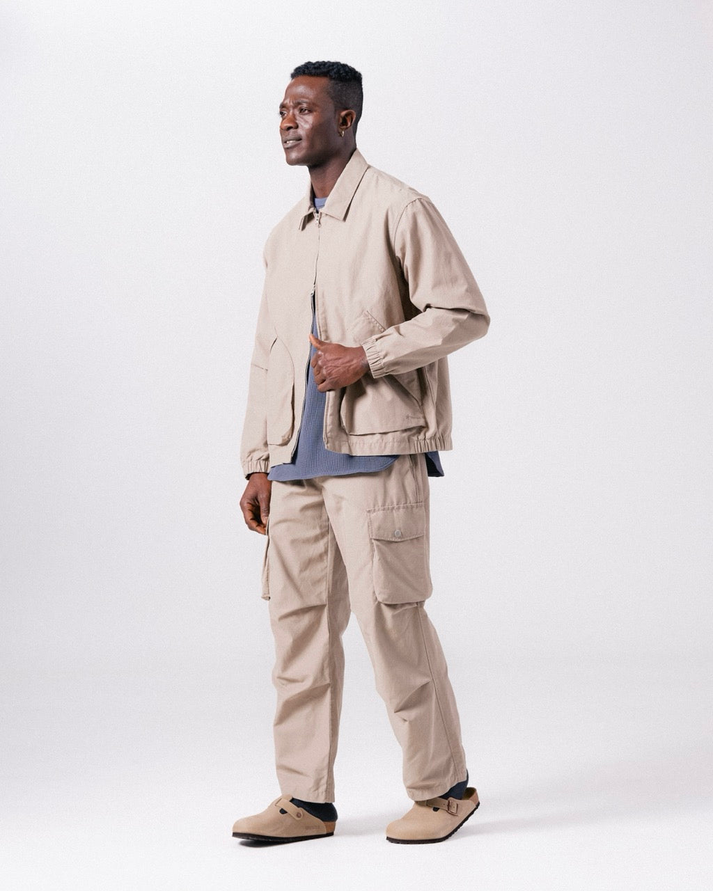 Light Dobby Cloth Harrington Jacket - Image 5